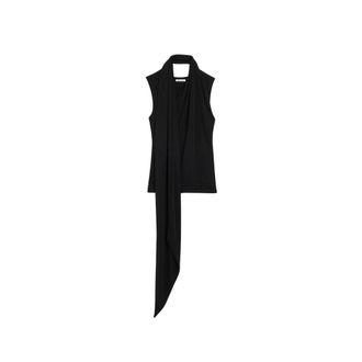 Ami Sleeveless Tops, female, Black, Size: XS Sleeveless Lavalliere Top