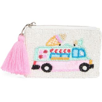 Collection XIIX Ice Cream Truck Beaded Zip Pouch in White Multi at Nordstrom Rack