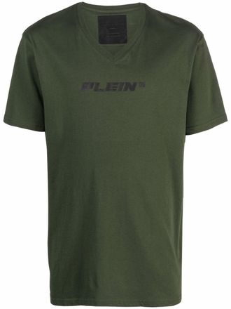 Philipp Plein T-shirt con scollo a V - Verde