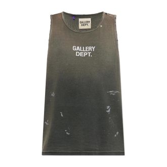Gallery Dept. Sleeveless Tops, male, Gray, Size: S Sleeveless T-shirt with logo