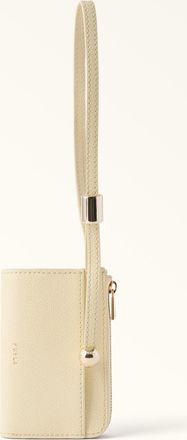 Furla Laura Porta Carte Di Credito S Cremino Beige Pelle Stampata Donna