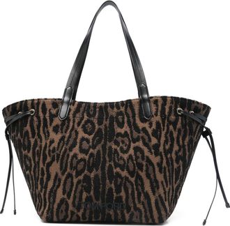 Tom Ford Large Leopard-Jacquard Tote Bag - Womens - Acrylic/Cotton/Brass