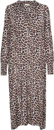Kaffe Veren Grijs Leo Print Jurk Kadrylia - Dames - Casual kleedjes - Veelkleurig - XS - Kleedjes