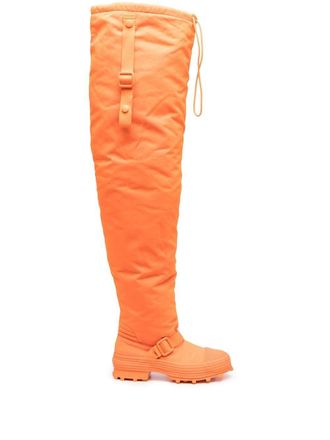Camperlab padded knee-high boots - women - Rubber/Fabric/Fabric - 37 - Orange