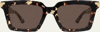 Bottega Veneta Chunky Square Acetate Sunglasses