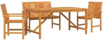 vidaXL Conjunto De Comedor De Jard&iacute;n 4 Pcs Marr&oacute;n Vidaxl