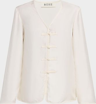 Róhe Silk Mandarin Closure Top