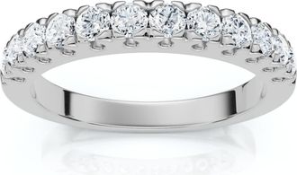 Pompeii3 1/2Ct Pave Diamond Wedding Anniversary Stackable Ring Gold Lab Grown