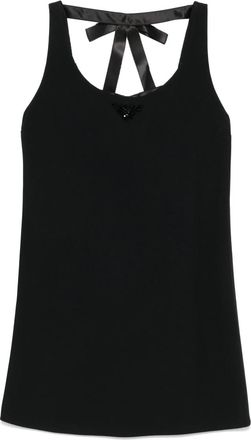 Prada Black Triangle-logo Mini Dress