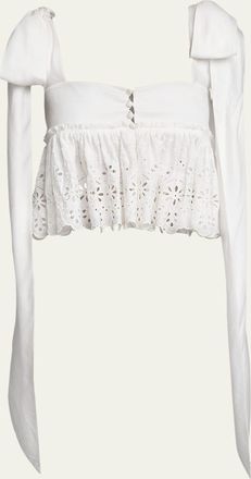 Chlo&eacute; Soft Cotton Eyelet Top