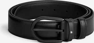Montblanc Glattlederg&uuml;rtel mit gummierter Schnalle - 35 mm