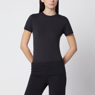 SKIMS Charcoal grey T-shirt in stretch cotton jersey