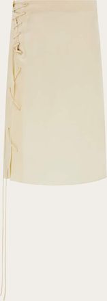 Ferragamo Donna Gonna in raso con nastri Bianco