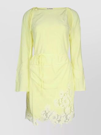 Acne Studios dress belted waist lace hem long sleeves