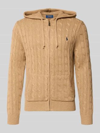 Polo Ralph Lauren Regular Fit Strickjacke aus reiner Baumwolle in Camel, Gr&ouml;&szlig;e XXL