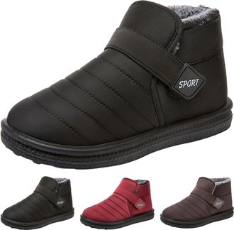 Generic Slip On Snow Boots for Women Size 5.5 Warm Winter Platform Ankle Booties Thickened Thermal Faux Fur Lined Boots with Easy Fasten Outdoor Anti-Slip Com