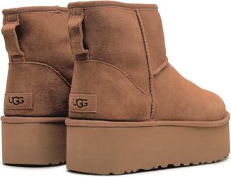UGG Womens Classic Mini Platform Boots Brown Shoes >