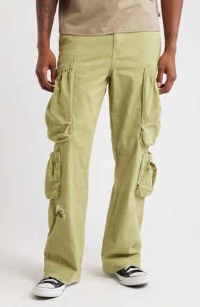 Honor The Gift Wide Leg Cotton Twill Cargo Pants in Green at Nordstrom, Size 34 X 33