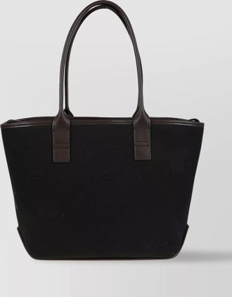 Hogan small canvas and leather tote bag