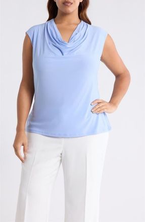 Kasper Cowl Neck Cap Sleeve Top in Paris Bleu at Nordstrom, Size 1 X