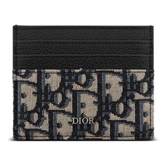 Dior Card Holder Beige Black Oblique Jacquard 2ESCH135YSE-H05E