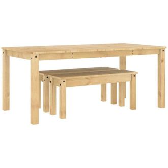vidaXL Juego De Comedor Panama 3 Pzas Madera Maciza De Pino Vidaxl