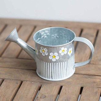 OEM Regadera - Cubo De Metal - Maceta Con Motivo De Margarita - Cubo De Hojalata Para Decoraci&oacute;n Del Hogar - Boda - Decoraci&oacute;n De Ventanas