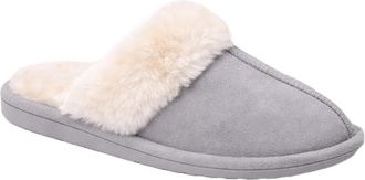Generic Womens Slippers Mules Faux Fur Lined Anti-Skid Rubber Sole Super Soft High Density Plush Indoor Outdoor (Grey, 8, UK Footwear Size System, Adult, Wome