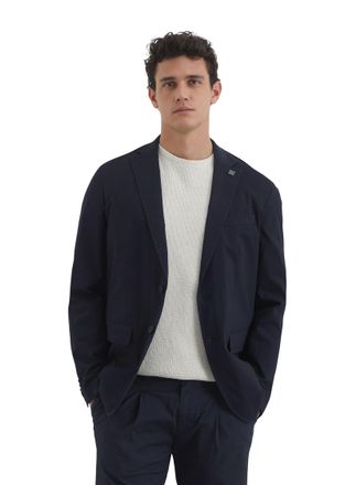 Marc O'Polo Sakko MARC OPOLO, Herren, Gr. 48, blau (schwarz navy), Obermaterial: 96% Baumwolle, 4% Elasthan, schmal, Sakkos Sakko