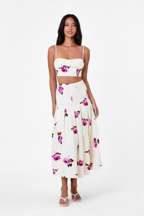 Nicholas Jordana Skirt in Floating Rosebuds at Nordstrom, Size 10