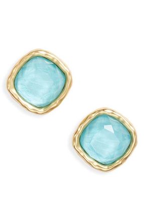 Karine Sultan Bezel Glass Stud Earring in Gold at Nordstrom