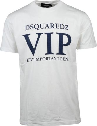 Dsquared2 Cotton T-Shirt With Bold Front Print And Crew Neckline