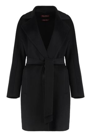 Max Mara Black Notch Lapel Wool Coat