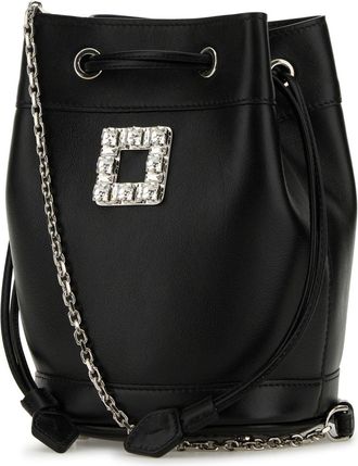 Roger Vivier Womens Vivier Bucket Bag Black Calf Leather