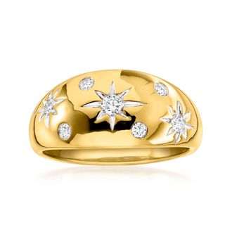 Ross-Simons Scattered Lab-Grown Diamond Star Ring in 18kt Gold Over Sterling