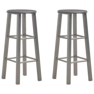 vidaXL Vidaxl - Taburetes De Cocina 2 Unidades Mdf Gris Antracita