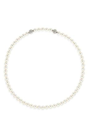 Swarovski Matrix Faux Pearl Tennis Necklace in White/Silver at Nordstrom