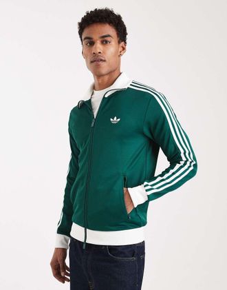 adidas Originals Classic - Top della tuta verde college/bianco