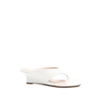 Stuart Weitzman Wedges, female, White, Size: 8 1/2 US Vinnie Wedge Thong 50