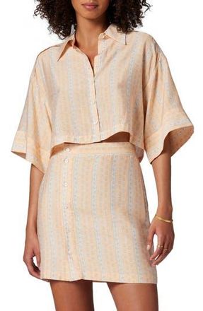 Joie Esther Print Crop Shirt in Apricot Nectar Multi at Nordstrom Rack, Size Medium