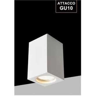 Trade Shop Trade Shop - Porta Faretto Lampada Da Soffitto Quadrato In Gesso Gu10 H110mm Ip20 Gs-c110-q