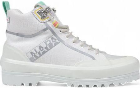 White Fabric Chunky Womens Sneakers
