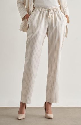 Mizalle Drawstring Summer Pants in Ecru at Nordstrom, Size Large