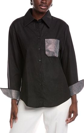 Gracia Rhinestone Pocket Shirt