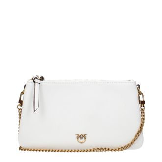 Pinko Pinko Damess Schoudertassen Wit Leer/Zijde