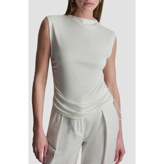 DKNY Side Ruched Knit Top in Ivory at Nordstrom, Size X-Large