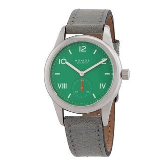 NOMOS Glash&uuml;tte Club Campus 36mm Hand Wind Electric Green Dial Mens Watch 715.GB