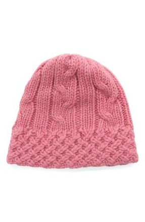 Portolano Chunky Cable Knit Beanie in Coral at Nordstrom Rack