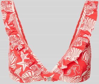 Shiwi Bikini-Oberteil mit Volants in Koralle, Gr&ouml;&szlig;e 38