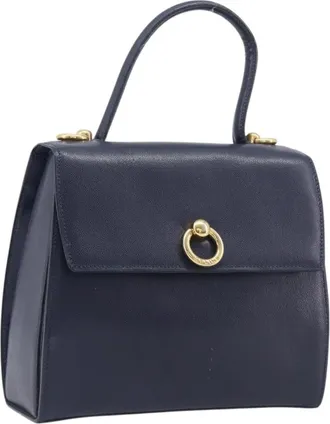 Celine Handbag Leather Navy Leather Handbag (Pre-Owned)